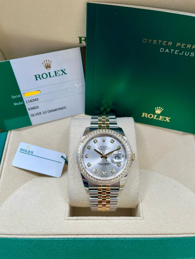 ロレックス　レディース　コンビ　コマ　3連 Rolex Datejust Ref. 116243 - Pre-Owned — Craig Husar Fine Diamonds